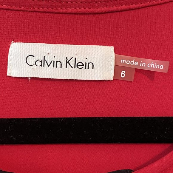 Calvin Klein Womens Sz 6 Colorblock Short Sleeve Shift Dress Career Work Modern - Picture 6 of 9